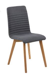 Chaise de salle à manger Aron lot de 2 Gris foncé