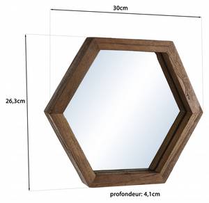 Sechseckiger Spiegel aus Teakholz Braun - Holz teilmassiv - 4 x 26 x 30 cm