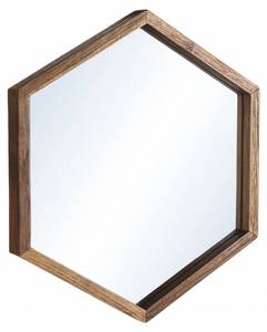 Sechseckiger Spiegel aus Teakholz Braun - Holz teilmassiv - 4 x 43 x 50 cm
