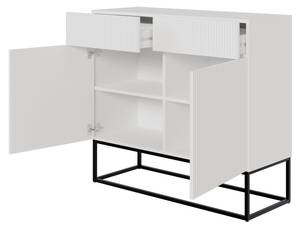 Veldio Sideboard 2-türig mit Schubladen Schwarz - Weiß