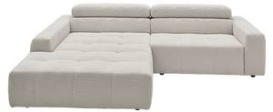 Ecksofa RENO Silber - Armlehne davorstehend links - Ecke davorstehend links