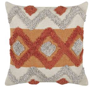 Coussin décoratif BREVIFOLIA Beige - Gris - Orange - Rouge - Fibres naturelles - 45 x 10 x 45 cm