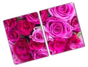 Schneidebrett Blumenstrauß Rosen Pink - Glas - 52 x 1 x 40 cm