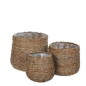 Panier à plantes Avalon (Lot de 3) Métal - Fibres naturelles - Matière plastique