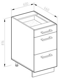 Küchenunterschrank R-Line 46733 Anthrazit - Hochglanz Bordeaux