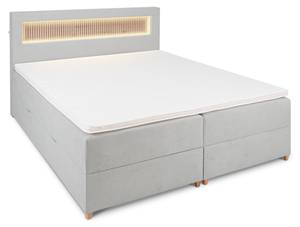Boxbett ESPOO 4 mit 2x Nachttisch Hellgrau - Breite: 140 cm