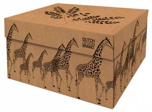 Boite de rangement Giraffes - Orange - Bois manufacturé - Fibres naturelles - 31 x 21 x 39 cm