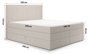 Doppelbett Nateo Beige - Breite: 183 cm