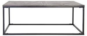 Table basse 120x60x46cm en métal Noir - Gris - Métal - Bois massif - 60 x 46 x 120 cm