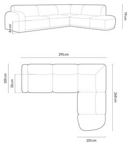 Ecksofa ERIN 4 Sitzplätze Schiefergrau