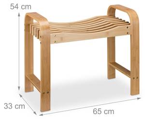 Badhocker mit Griffen Braun - Bambus - 65 x 54 x 33 cm