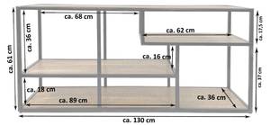 TV Lowboard Liverpool Schwarz - Braun - Metall - Massivholz - 130 x 60 x 36 cm