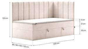 Jugendbett Boxspringbett Beti Ecru - Breite: 80 cm - H3