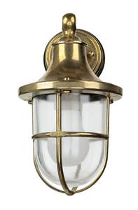 Wandlampe SANTORIN Messing - Graumetallic - Durchscheinend - 14 x 27 x 22 cm - Durchmesser: 14 cm - Durchmesser Lampenschirm: 14 cm