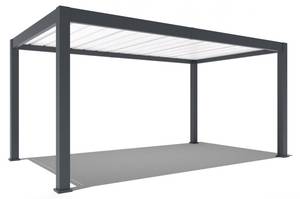 Freistehender Carport Grau - Metall - 300 x 255 x 530 cm