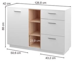 Commode avec tiroirs Beatrice 36303 Imitation chêne de Sonoma - Blanc