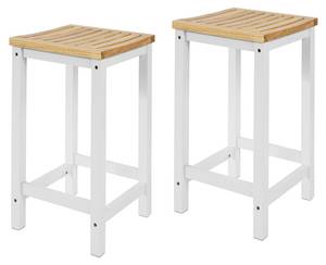 2er Set Küchenstuhl FST29-WNx2 Weiß - Holz teilmassiv - 35 x 61 x 35 cm