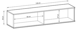 TV-Lowboard Lomé Grau - Breite: 135 cm