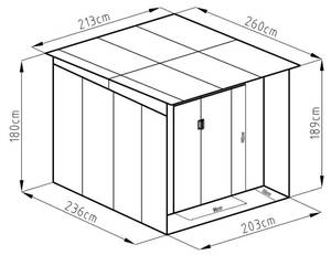 Schrebergartenhaus COLMAR Grau - Metall - 236 x 189 x 203 cm