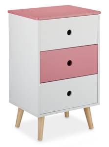 Kinderkommode mit 3 Schubladen Pink - Weiß - Holzwerkstoff - 38 x 62 x 30 cm