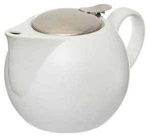 Teekanne mit Sieb 750 ml weiß Weiß - Keramik - 12 x 11 x 18 cm