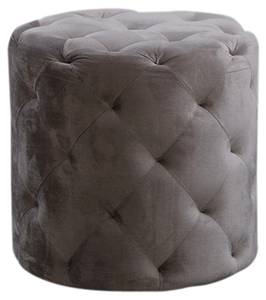 Hocker MIO Polsterhocker Pouf velvet Grau - Textil - 40 x 40 x 40 cm