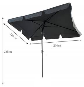 Parasol de jardin FLOKS Noir - Gris foncé