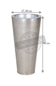 Runde Vase aus Zink-Titan Grau - Metall - 40 x 40 x 40 cm