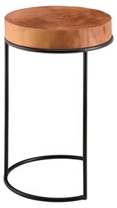 Table Basse Ronde Rauma pour Salon Marron - En partie en bois massif - 28 x 45 x 28 cm