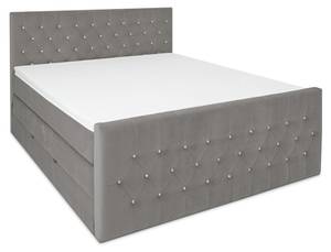 Boxspringbett MARDIN mit Bettkasten Grau - Breite: 180 cm