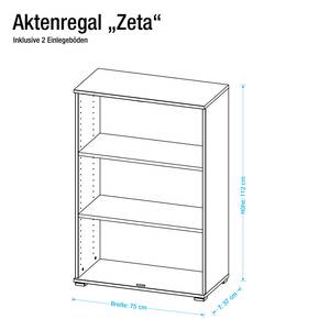 Aktenregal Zeta Sonoma Eiche Dekor - 112 cm hoch (zwei Einlegeböden)