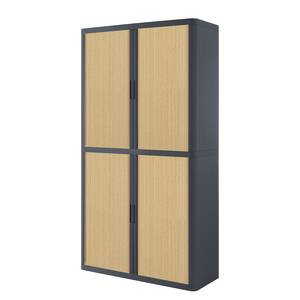 Armoire à dossiers easyOffice Anthracite / Hêtre - Hauteur : 204 cm