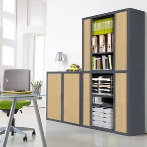 Armadio archivio easyOffice Color antracite / Faggio - Altezza: 204 cm