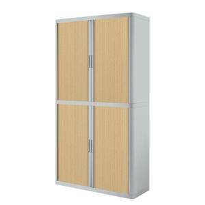 Armoire à dossiers easyOffice Gris / Hêtre - Hauteur : 204 cm