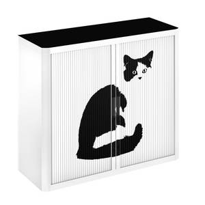 Rollladenschrank easyOffice Pop Art Cat Weiß
