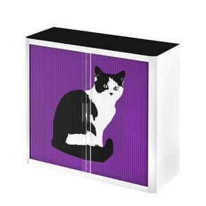 Rollladenschrank easyOffice Pop Art Cat Weiß / Lila