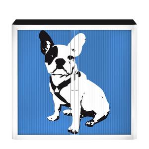 Rollladenschrank easyOffice Pop Art Dog Weiß / Blau