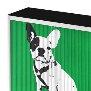 Rollladenschrank easyOffice Pop Art Dog Weiß / Grün