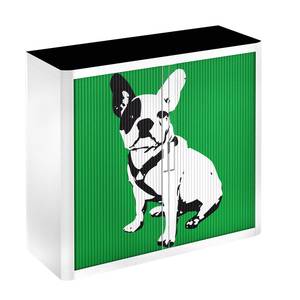 Rollladenschrank easyOffice Pop Art Dog Weiß / Grün