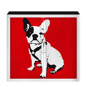 Rollladenschrank easyOffice Pop Art Dog Weiß / Rot