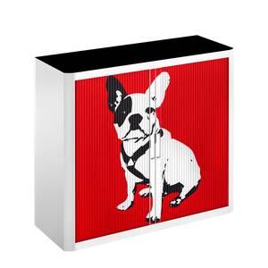 Rollladenschrank easyOffice Pop Art Dog Weiß / Rot