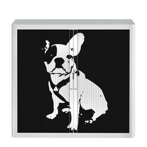 Rollladenschrank easyOffice Pop Art Dog Weiß / Schwarz