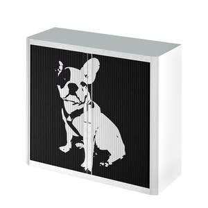 Rollladenschrank easyOffice Pop Art Dog Weiß / Schwarz