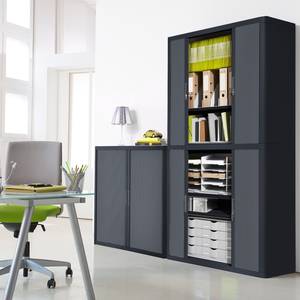 Armadio archivio easyOffice Nero / Color antracite - Altezza: 104 cm