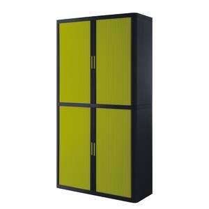 Armoire à dossiers easyOffice Noir / Vert - Hauteur : 204 cm