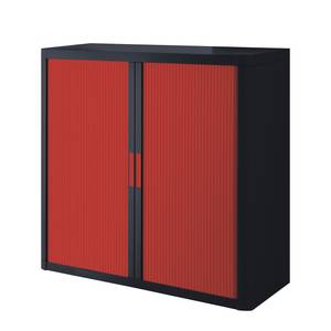 Armoire à dossiers easyOffice Noir / Rouge - Hauteur : 104 cm