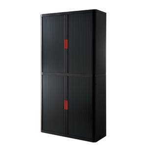 Aktenschrank easyOffice III Schwarz / Rot - Höhe: 204 cm