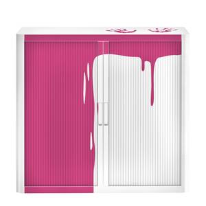 Aktenschrank easyOffice Stickers I Weiß / Pink - Höhe: 104 cm