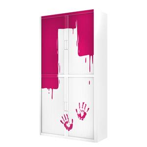 Aktenschrank easyOffice Stickers I Weiß / Pink - Höhe: 204 cm