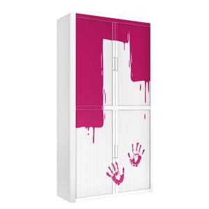 Aktenschrank easyOffice Stickers I Weiß / Pink - Höhe: 204 cm